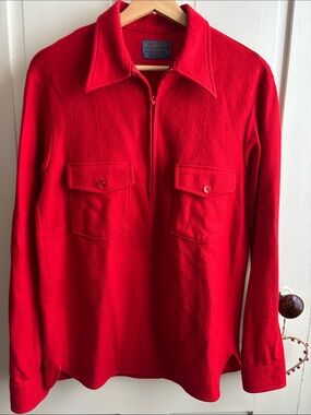 Pendleton Red Wool Half-Zip Shirt Jacket - like new